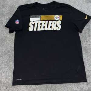 Nike Dri Fit Pittsburgh Steelers Black NFL Shield Football Tee Sideline T Shirt